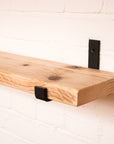 Hand sanded wooden radiator shelf with metal hanging brackets