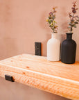 Reclaimed Rustic Chunky Wooden Shelf Kit (225mm width) - Hanging Bracket