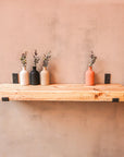 Reclaimed Rustic Chunky Wooden Shelf Kit (225mm width) - Hanging Bracket