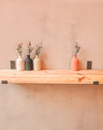 Reclaimed Rustic Chunky Deep Shelf Kit (300mm width) - Hanging Bracket