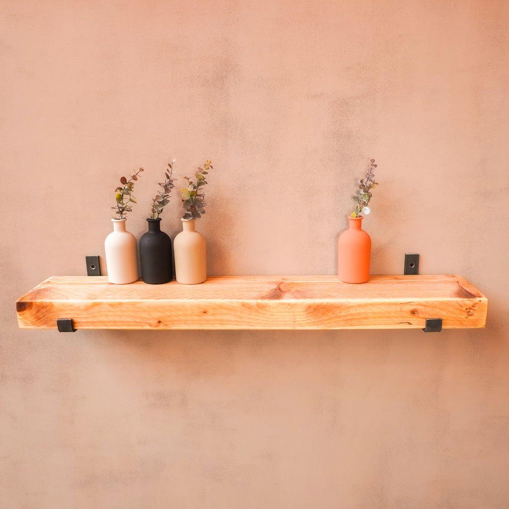 Reclaimed Rustic Chunky Radiator Shelf Kit (165mm width) - Hanging Bracket