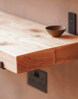 Reclaimed Rustic Chunky Deep Shelf Kit (300mm width) - Hanging Bracket