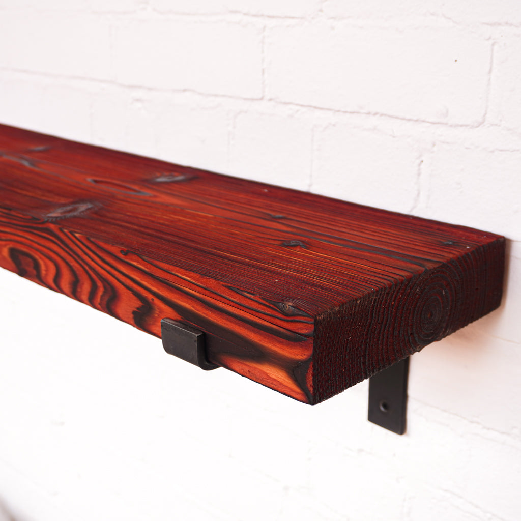 Reclaimed Rustic Chunky Deep Shelf Kit (300mm width) - Propped Bracket