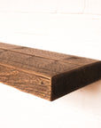 Chunky reclaimed scaffold board with jacobean danish oil