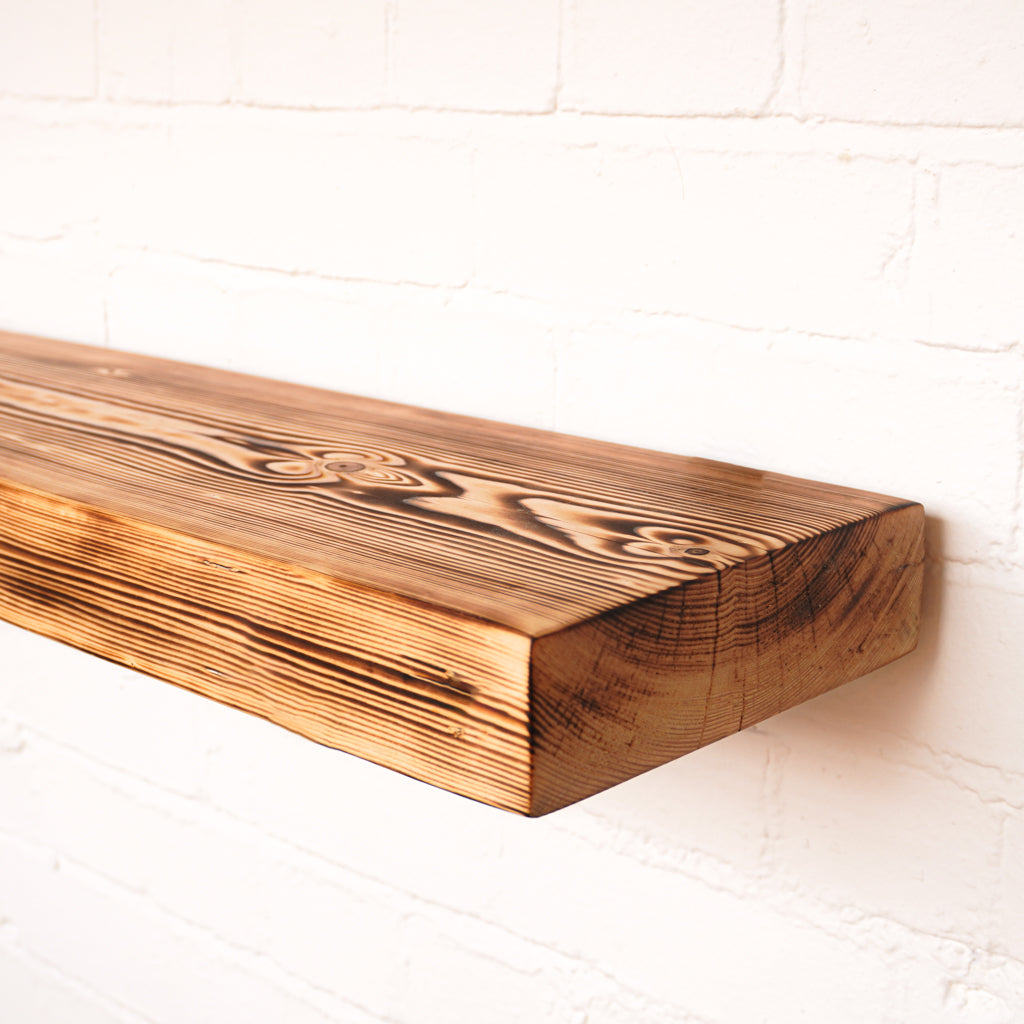 Lightly flamed chunky reclaimed scaffold board