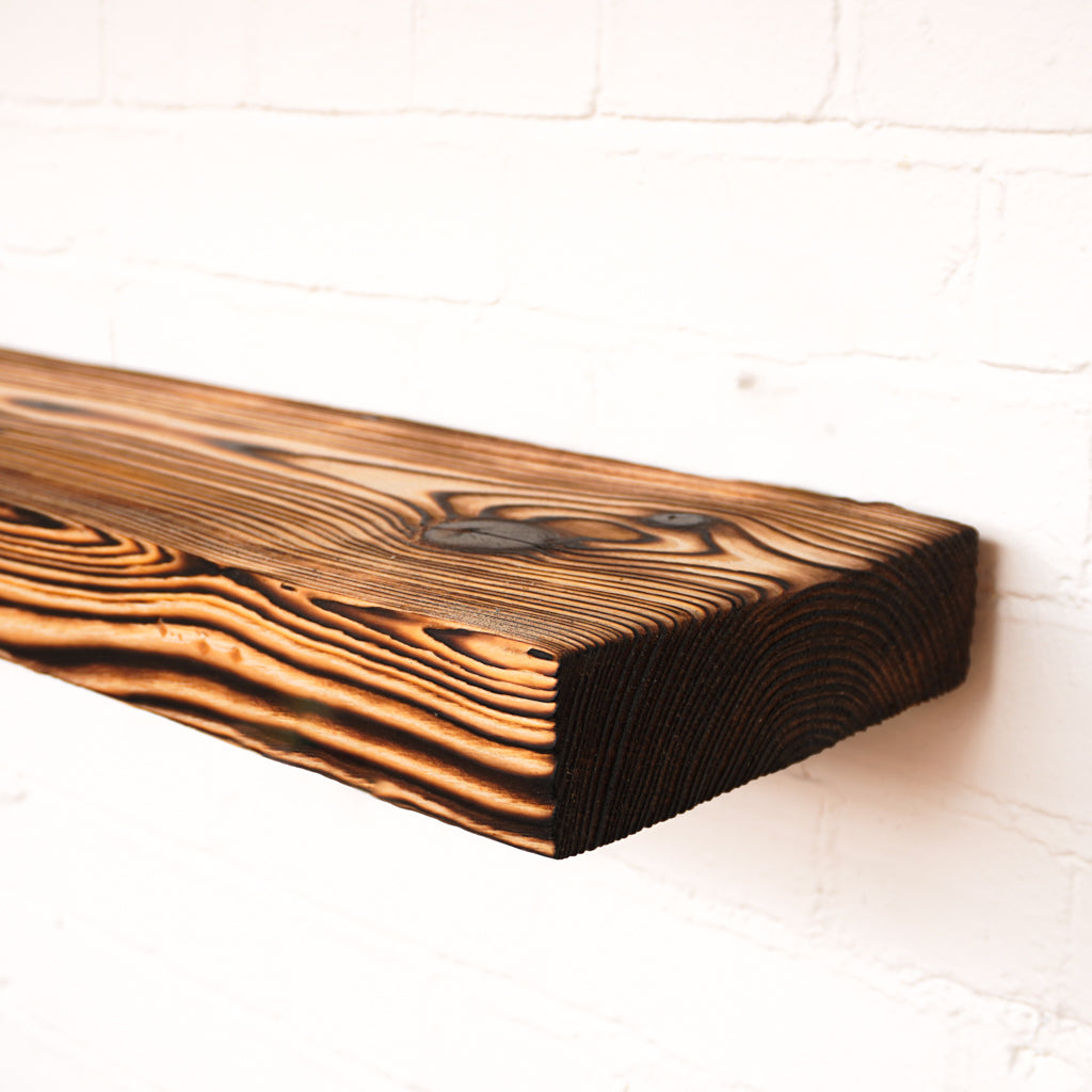 Charred reclaimed chunky scaffold board