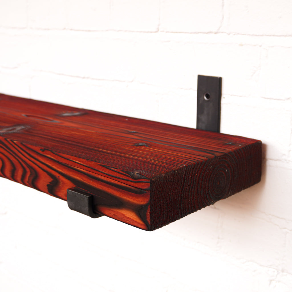 Reclaimed Rustic Chunky Deep Shelf Kit (300mm width) - Hanging Bracket
