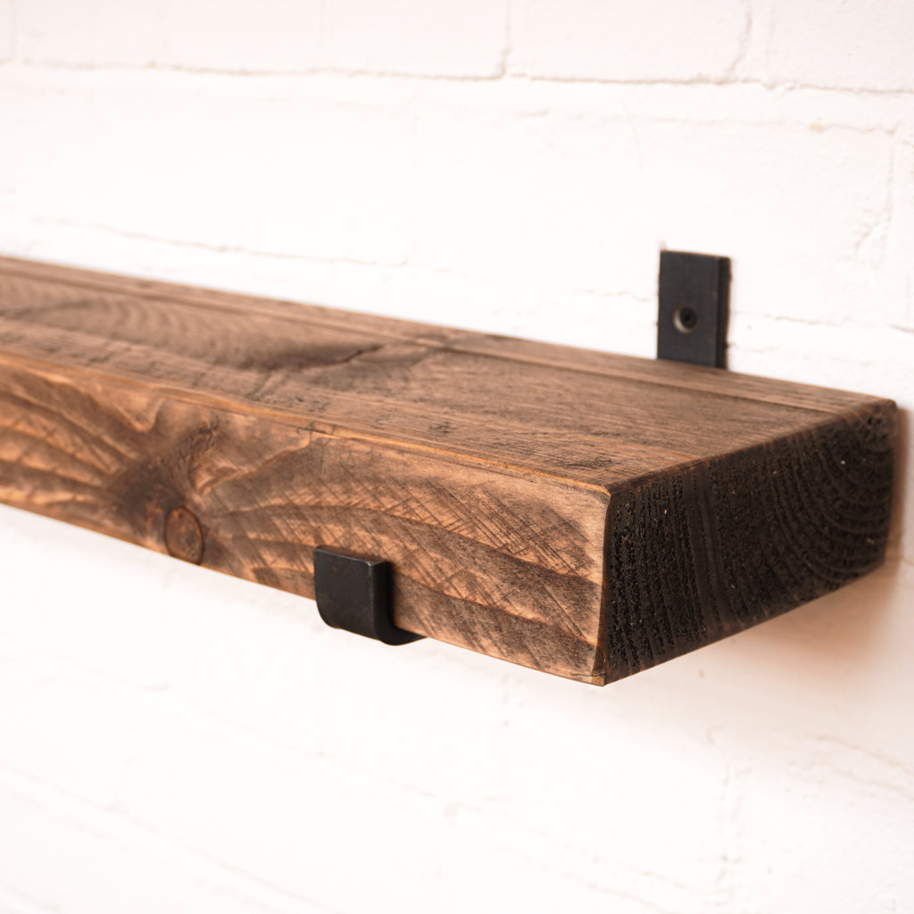 Reclaimed Rustic Chunky Radiator Shelf Kit (165mm width) - Hanging Bracket