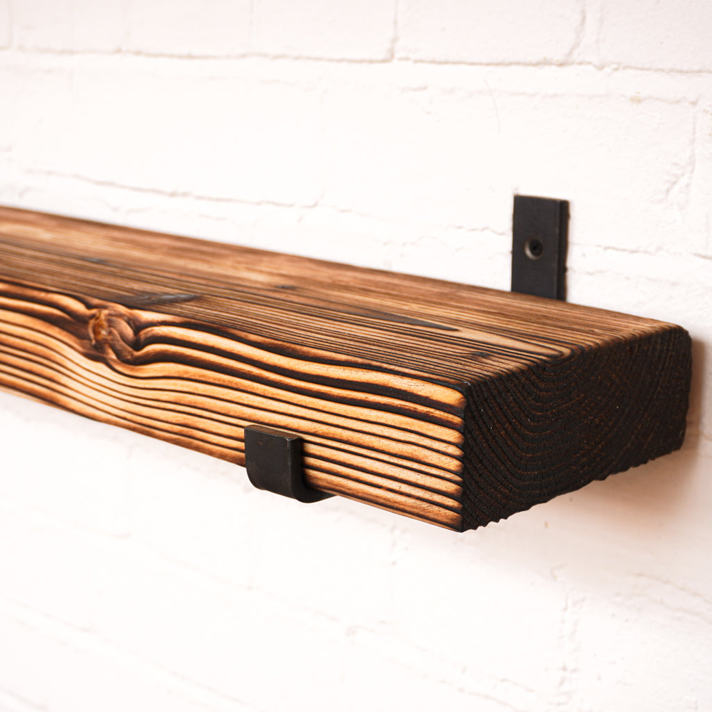 Reclaimed Rustic Chunky Radiator Shelf Kit (165mm width) - Hanging Bracket