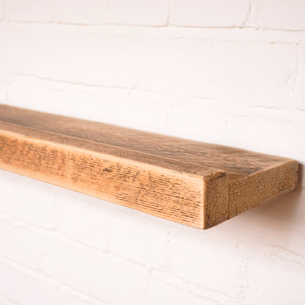Reclaimed Rustic Floating Radiator Picture Shelf Kit (165mm width)