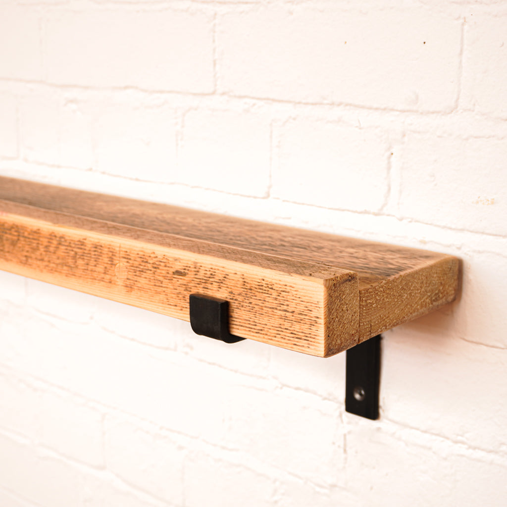 Reclaimed Rustic Radiator Picture Shelf Kit (165mm width) - Propped Bracket