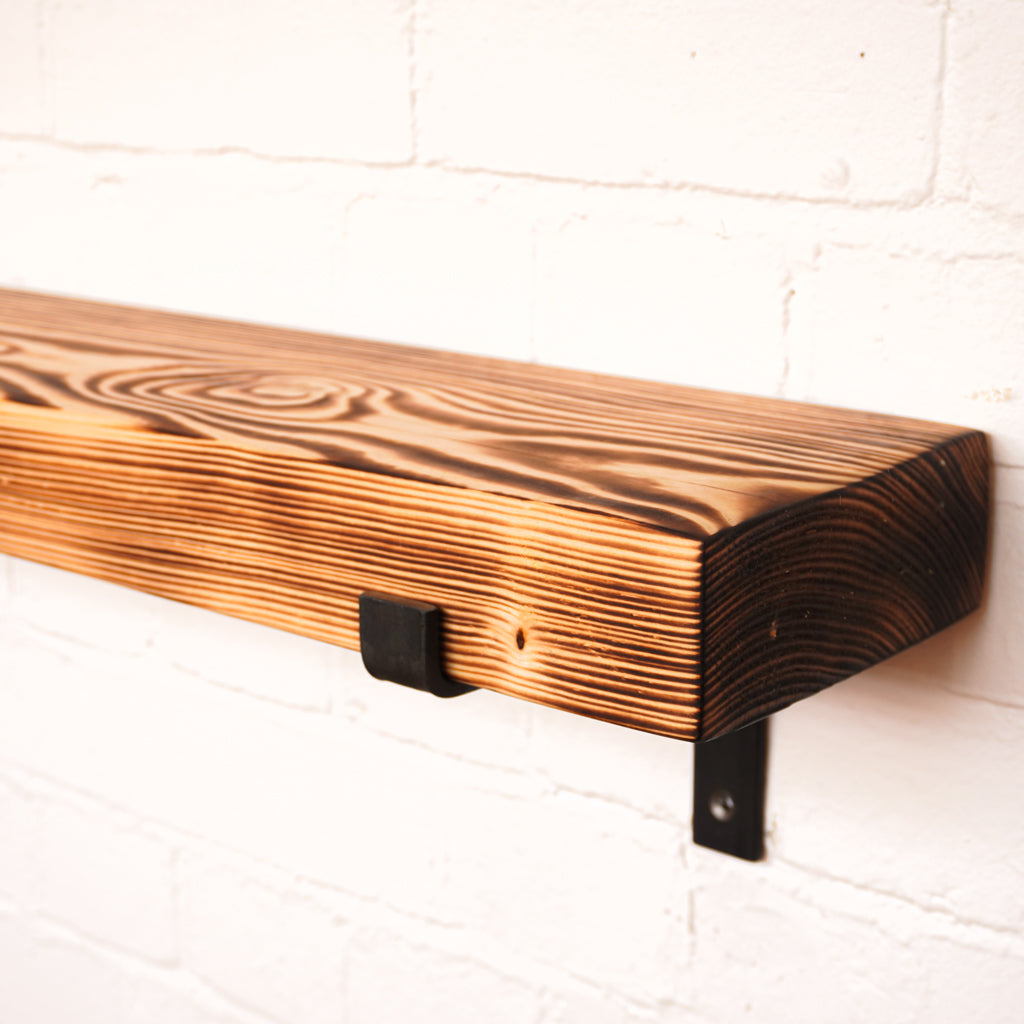 Reclaimed Rustic Chunky Radiator Shelf Kit (165mm width) - Propped Bracket