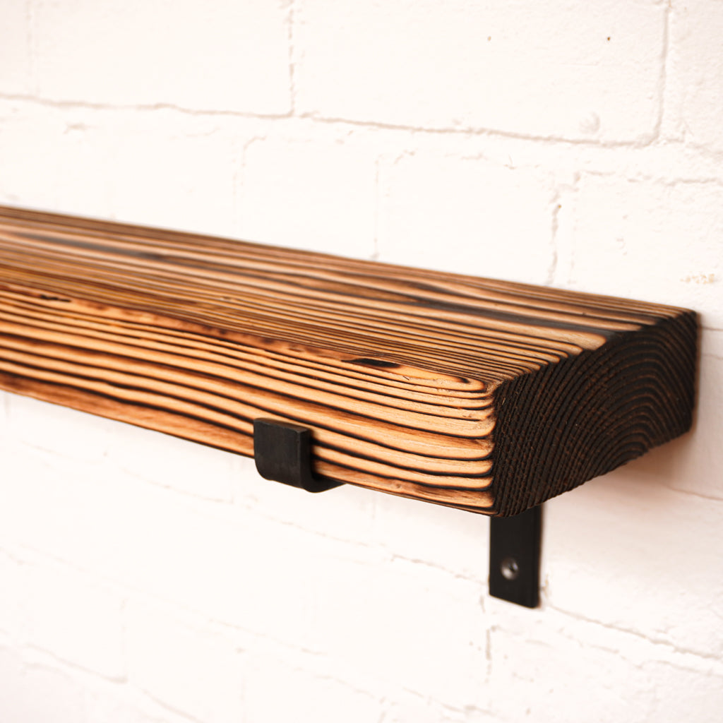 Reclaimed Rustic Chunky Radiator Shelf Kit (165mm width) - Propped Bracket