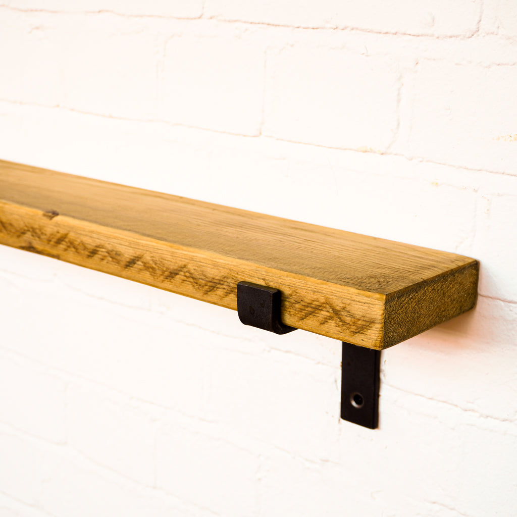 Reclaimed Rustic Narrow Picture Shelf Kit (110mm width) - Propped Bracket