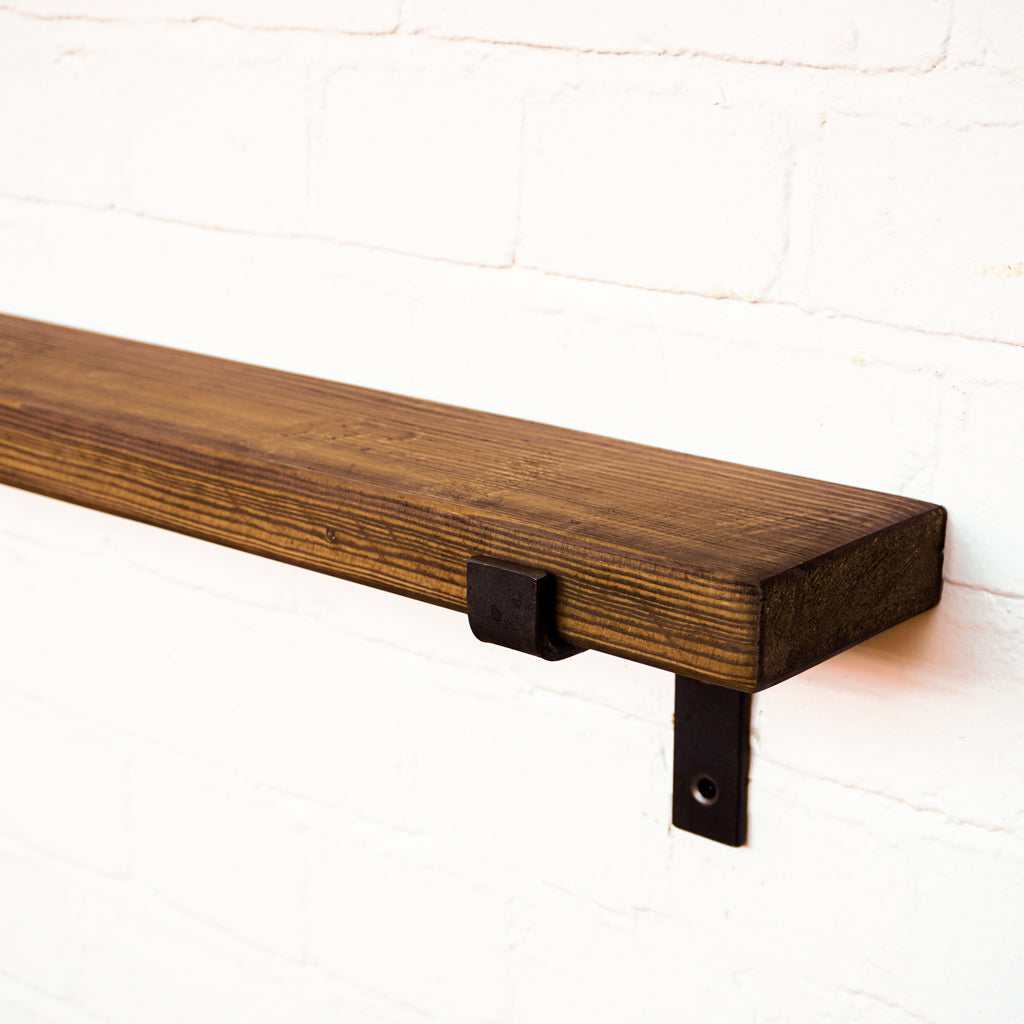 Reclaimed Rustic Narrow Picture Shelf Kit (110mm width) - Propped Bracket