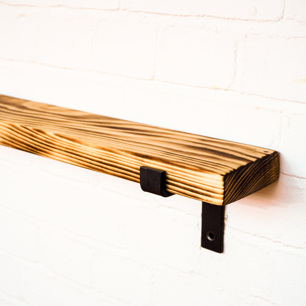 Reclaimed Rustic Narrow Picture Shelf Kit (110mm width) - Propped Bracket
