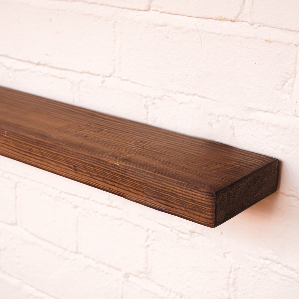 Jacobean oak danish oiled scaffold board made from reclaimed timber