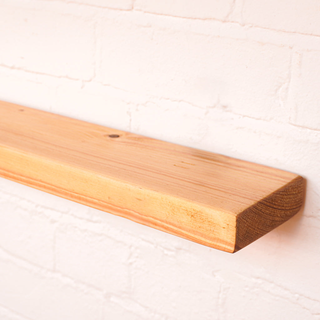 New scaffold board with antique danish oil and floating brackets
