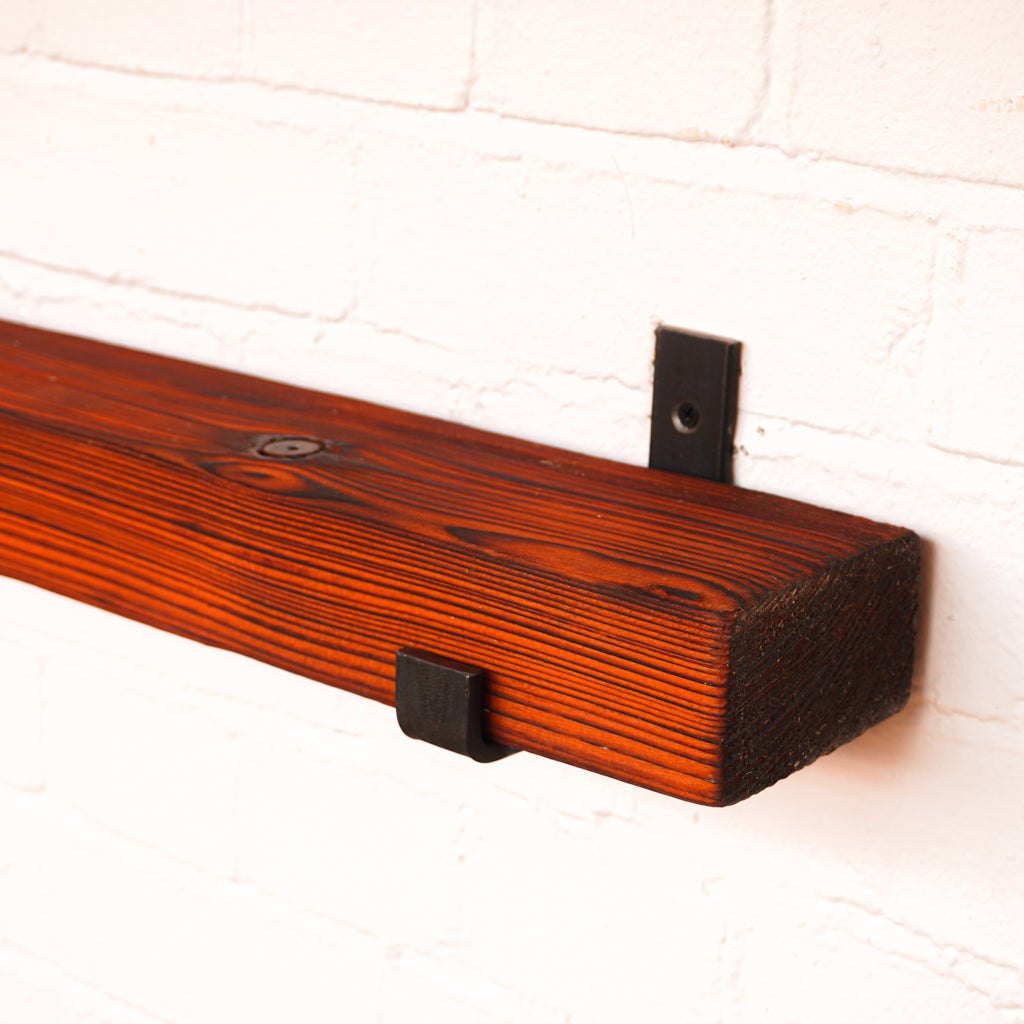 Reclaimed Rustic Chunky Narrow Shelf Kit (110mm width) - Hanging Bracket