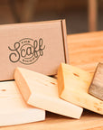 New scaffold board samples with our danish oil options
