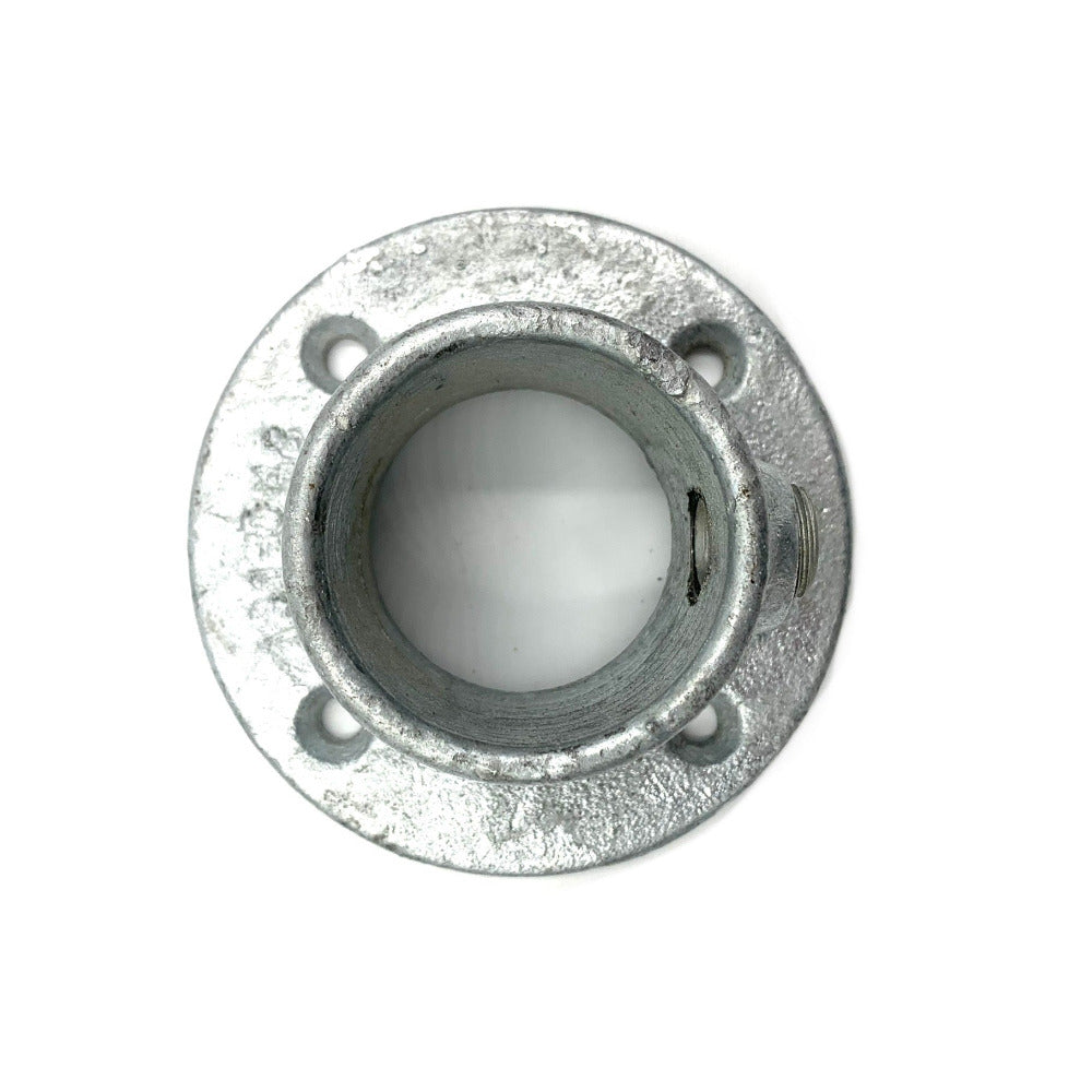 Steel tube connector to fit to wall or ceiling