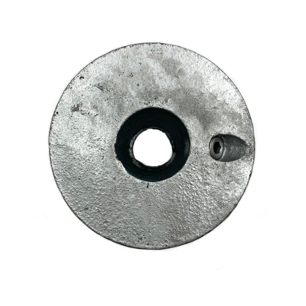 Floor socket base plate for metal tubes for scaffold
