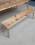 Scaffold board bench with wooden legs