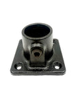Black metal bracket on a white background