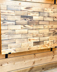 Flamed wood cladding