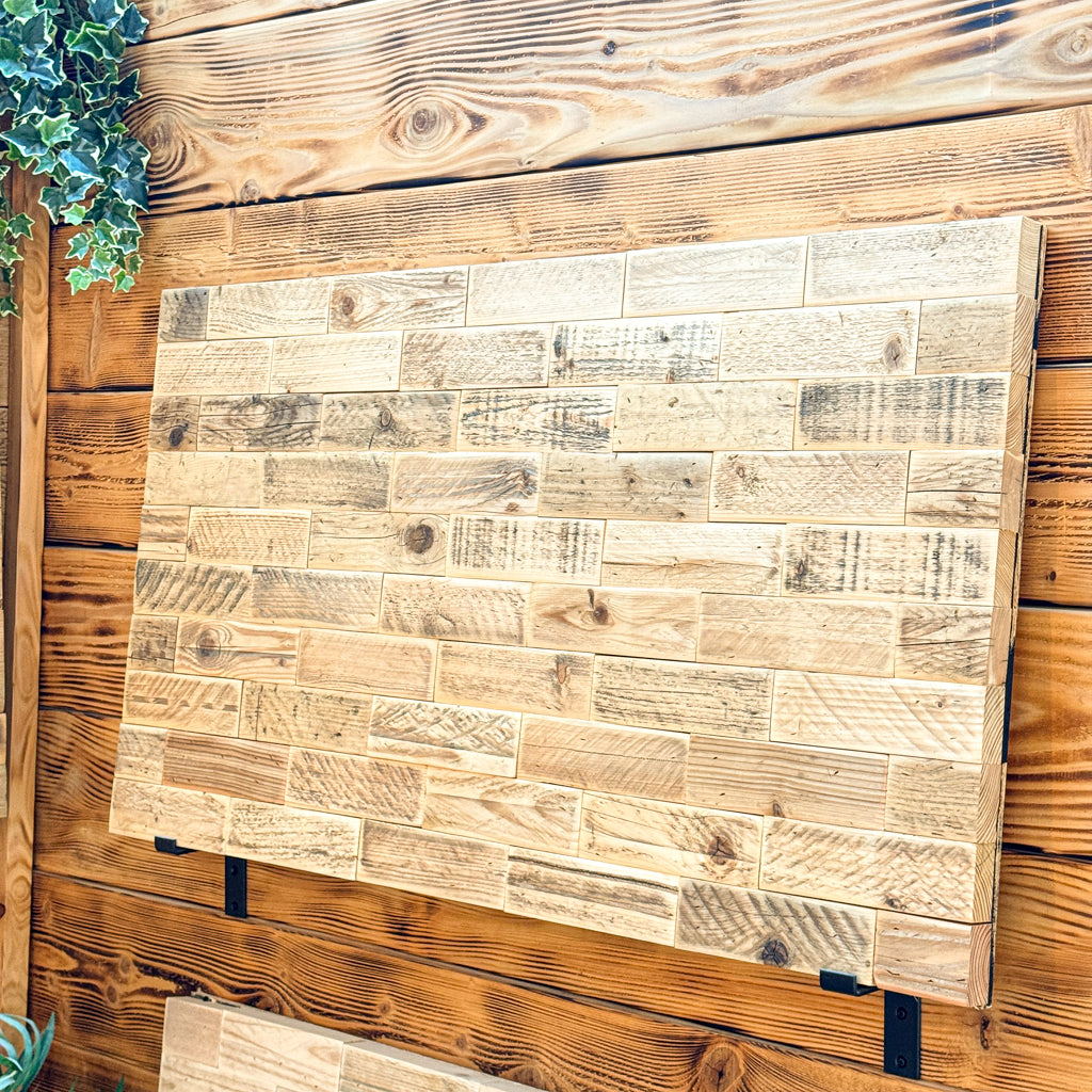 Natural finish wooden cladding panels