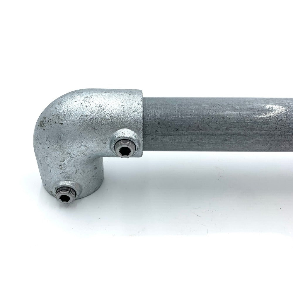Galvanised tube clamp with clear finish pipe