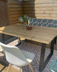 Table and chair set made from reclaimed timber