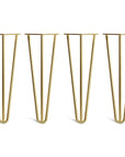 35cm 14inch hairpin legs in 3 rod brass