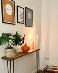 Console Table with Hairpin legs in a stylish living room