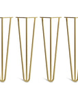 40cm 16inch hairpin legs in 3 rod design brass colour