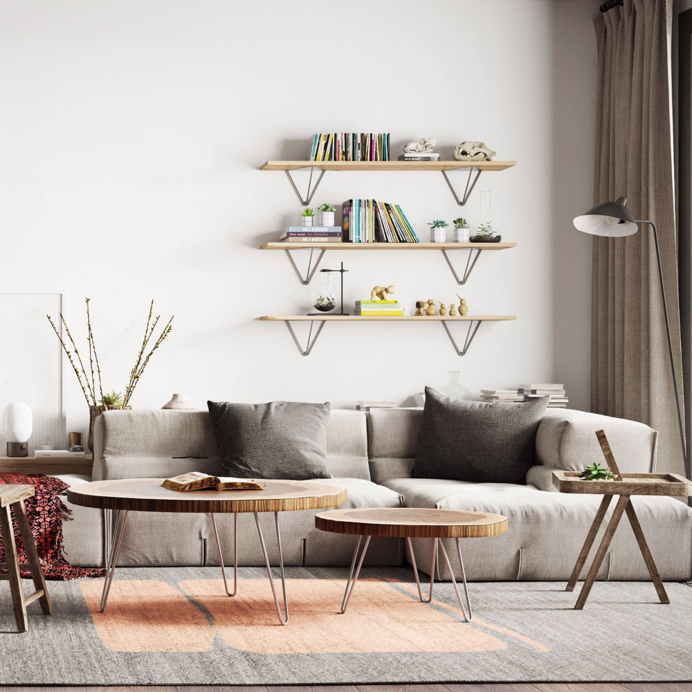 Hairpin legs on tables in dining room and modern family home