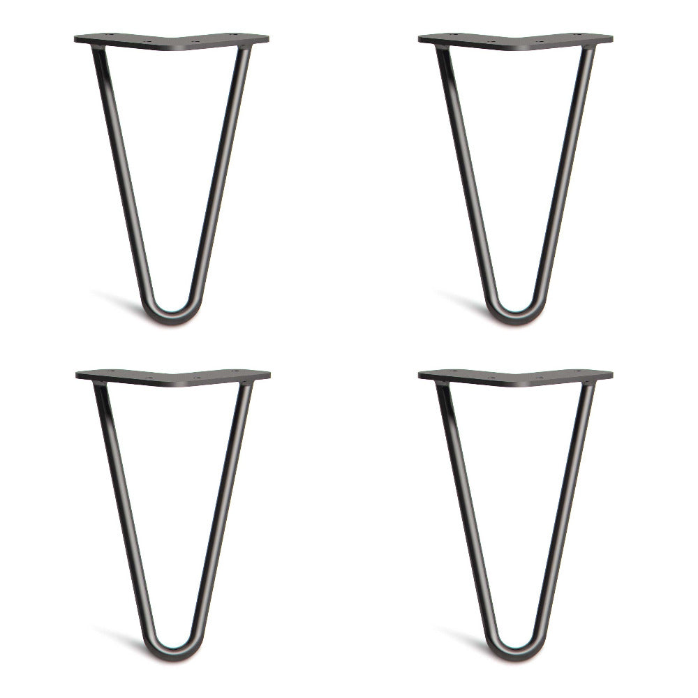Hairpin legs in black steel for tables and furniture