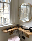 Hand Sanded Reclaimed Scaffold Planks for a corner shelf