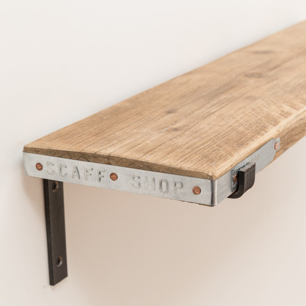 Scaffold Board Shelf with Metal End Bands