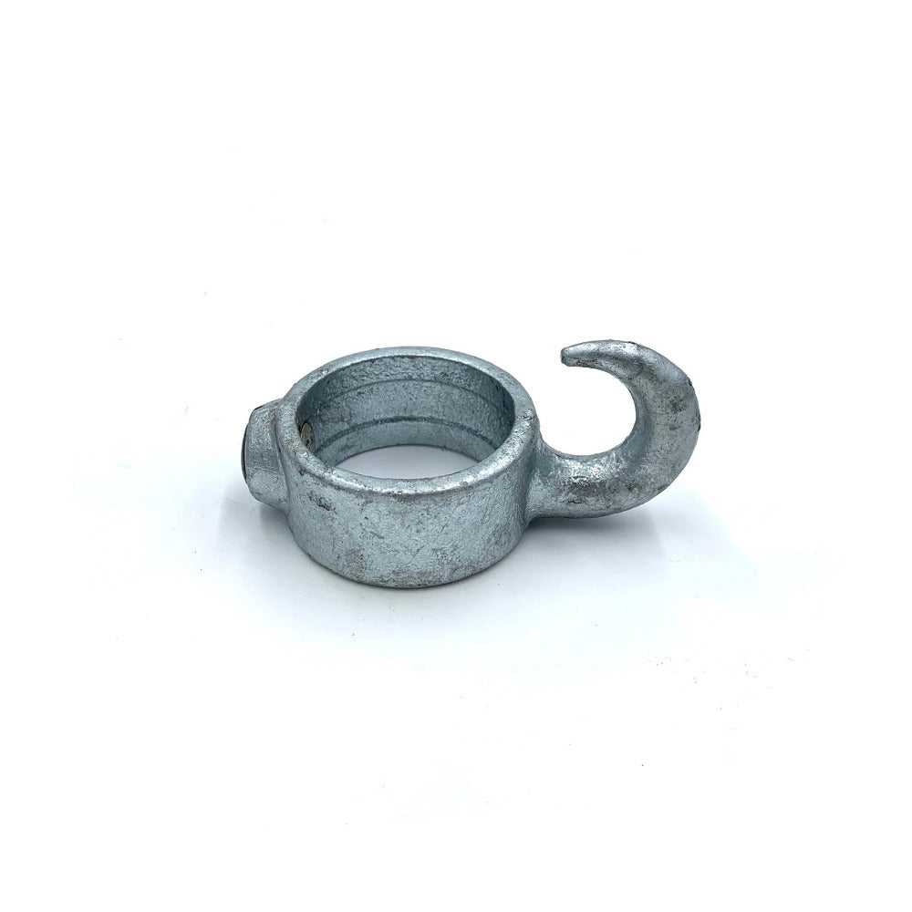 Pole sleeve with metal hook for hanging