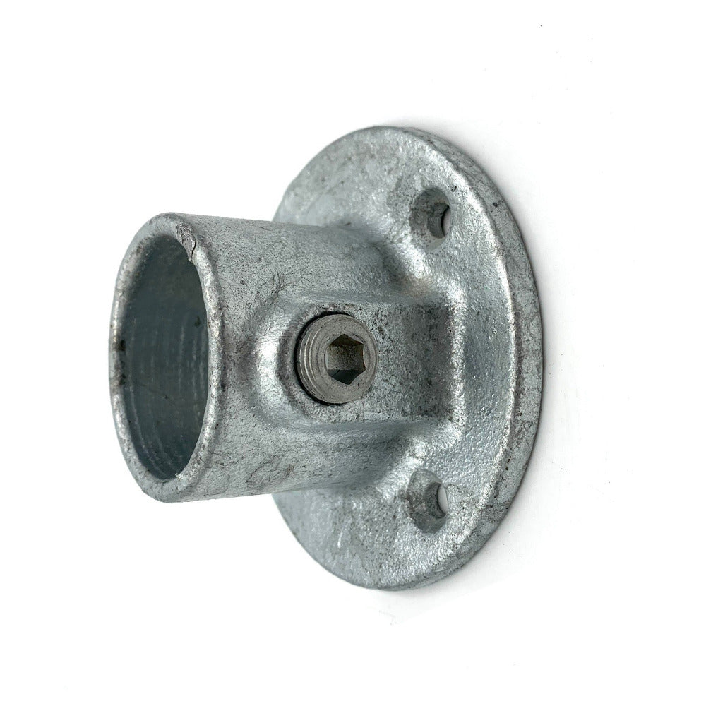 Secure fixing flange for metal rail