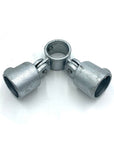 Metal sleeve for attaching two poles to another on an adjustable angle