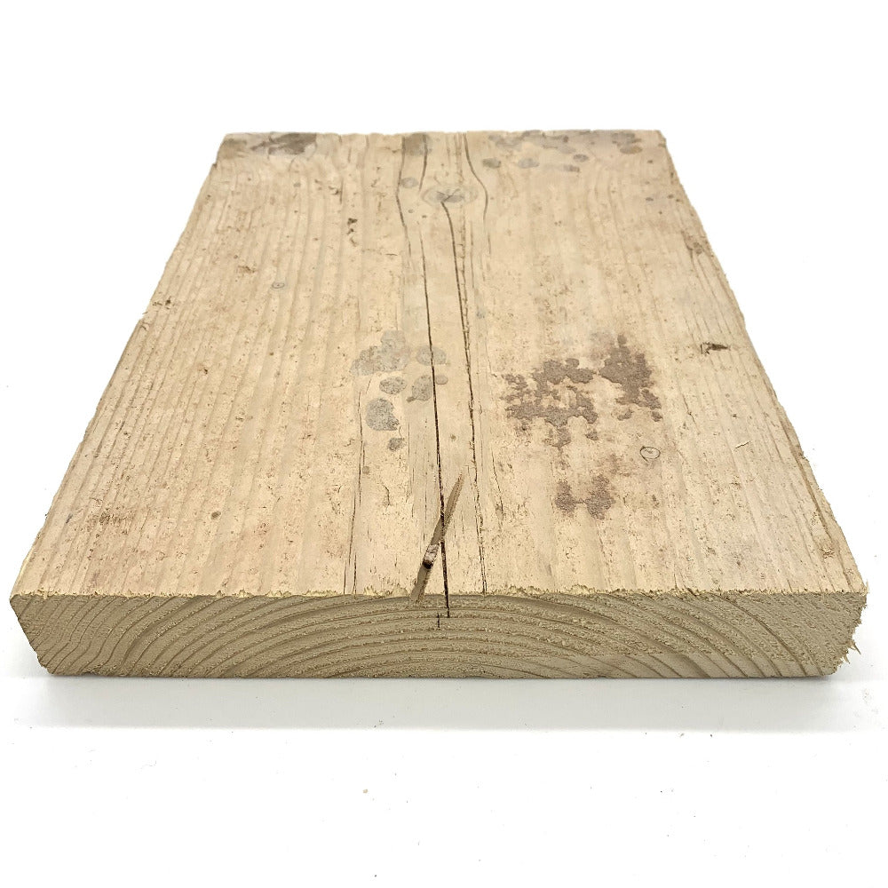 Rouch and ready scaffold board sample with cement and paint on