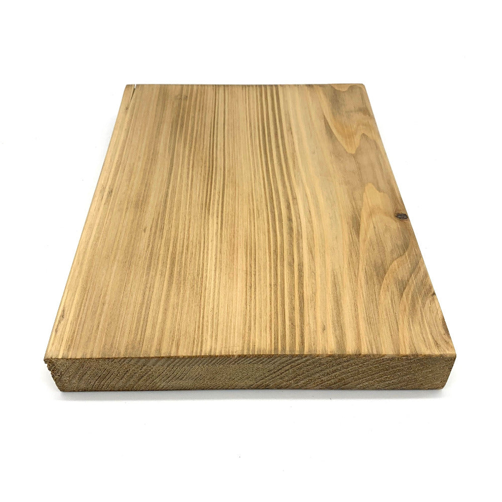 New scaffold board sanded and oiled as a cladding sample