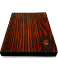 Charred and scraped scaffold boards dyed red