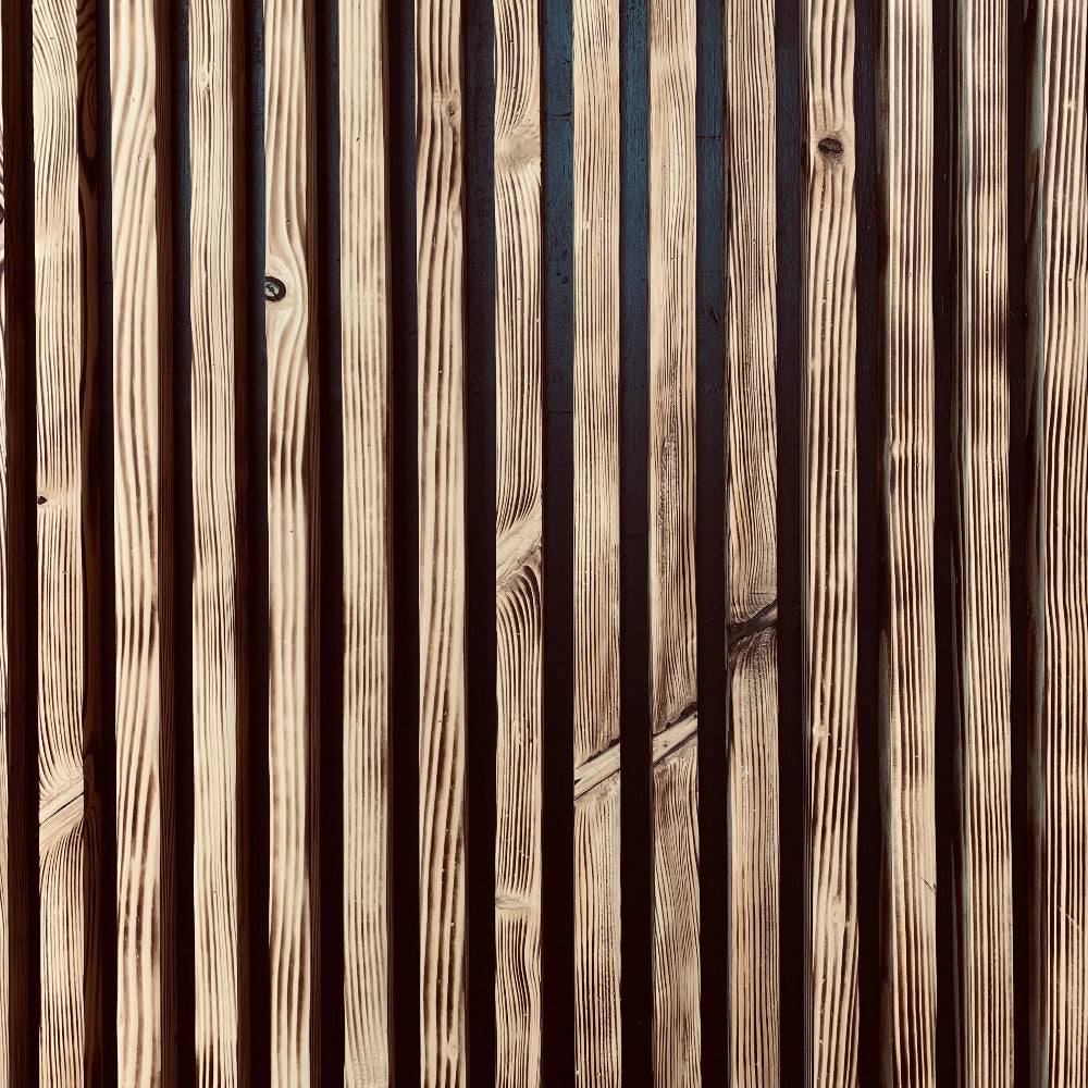 Battten sized reclaimed timber with black background