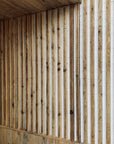 Batten scaffold boards on white backing