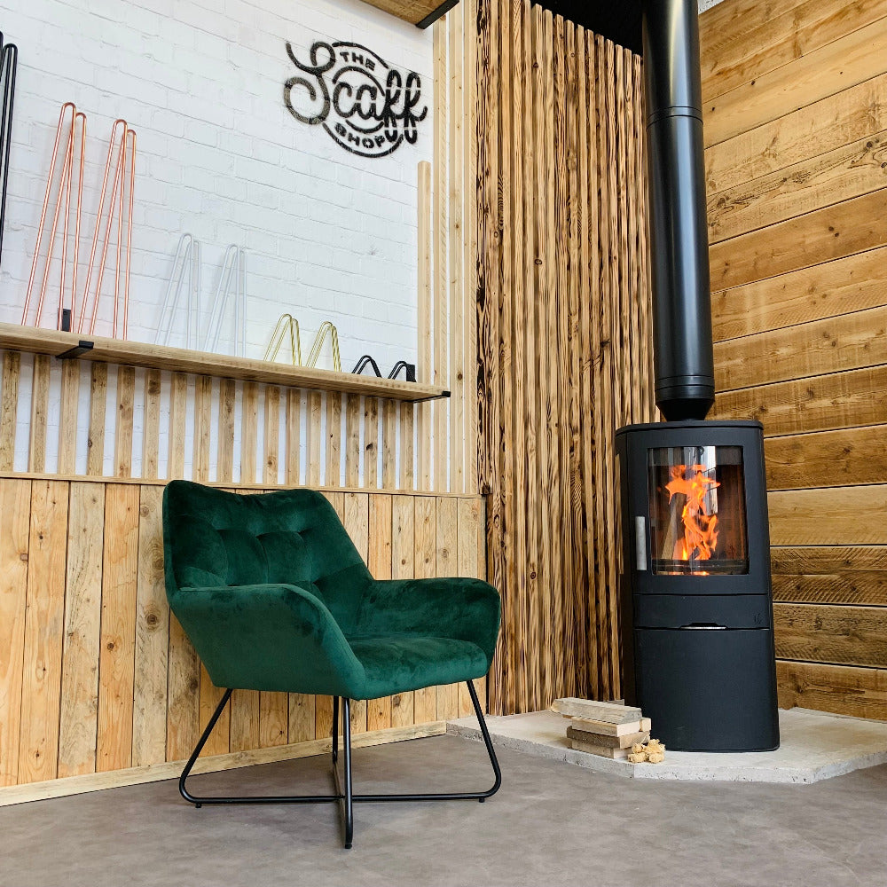 Batten style cladding made from aged and reclaimed wood