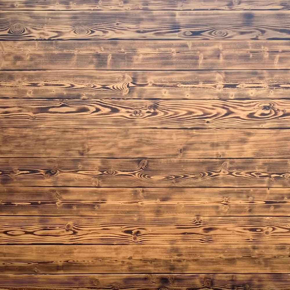 Flamed wall for super effective Shou Sugi Ban internal cladding