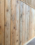 Pallet wood vertical cladding in a shop showroom